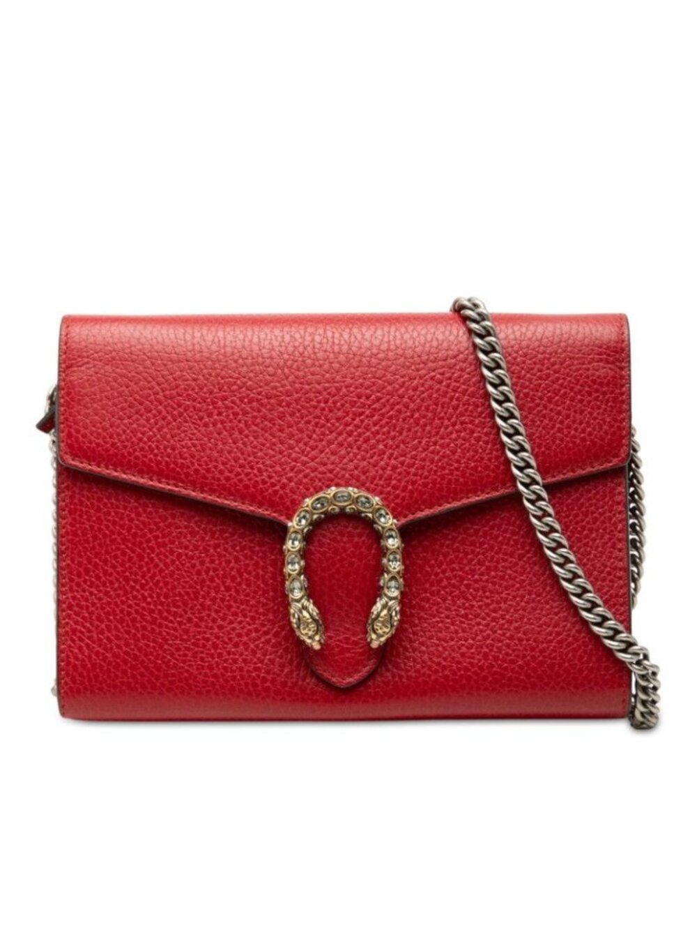 Gucci Dionysus Crossbody Chain Wallet Shoulder Bag Red Leather